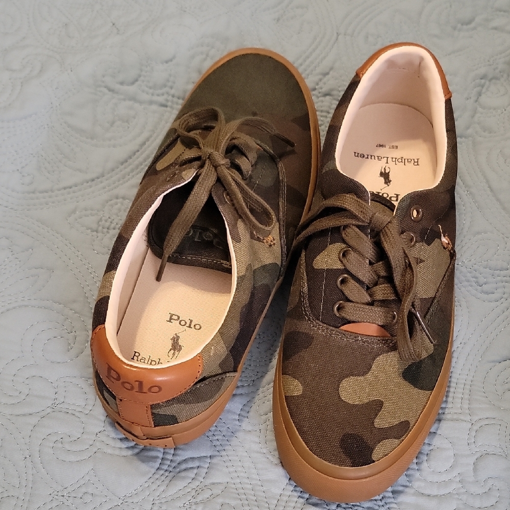 Polo by Ralph Lauren Men's Brown Camouflage Sneakers